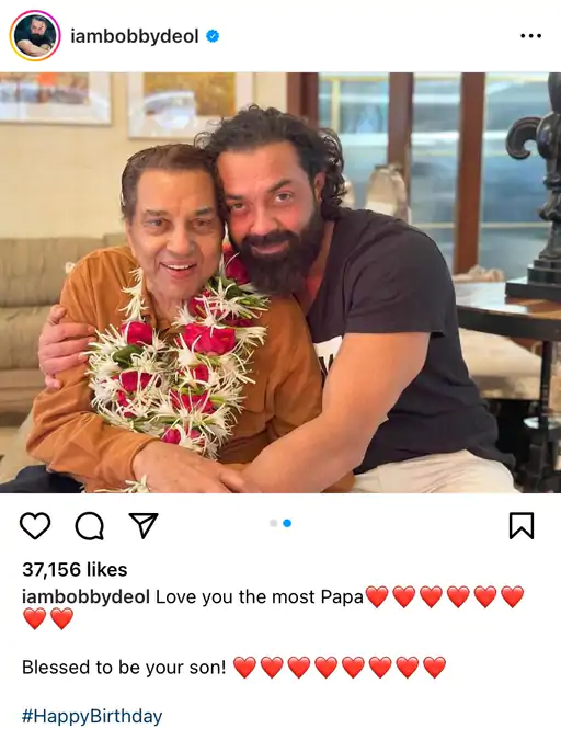 bobby deol wishes dad